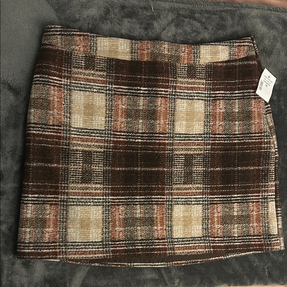 Ricki's Brown and Cream Plaid Mini Skirt